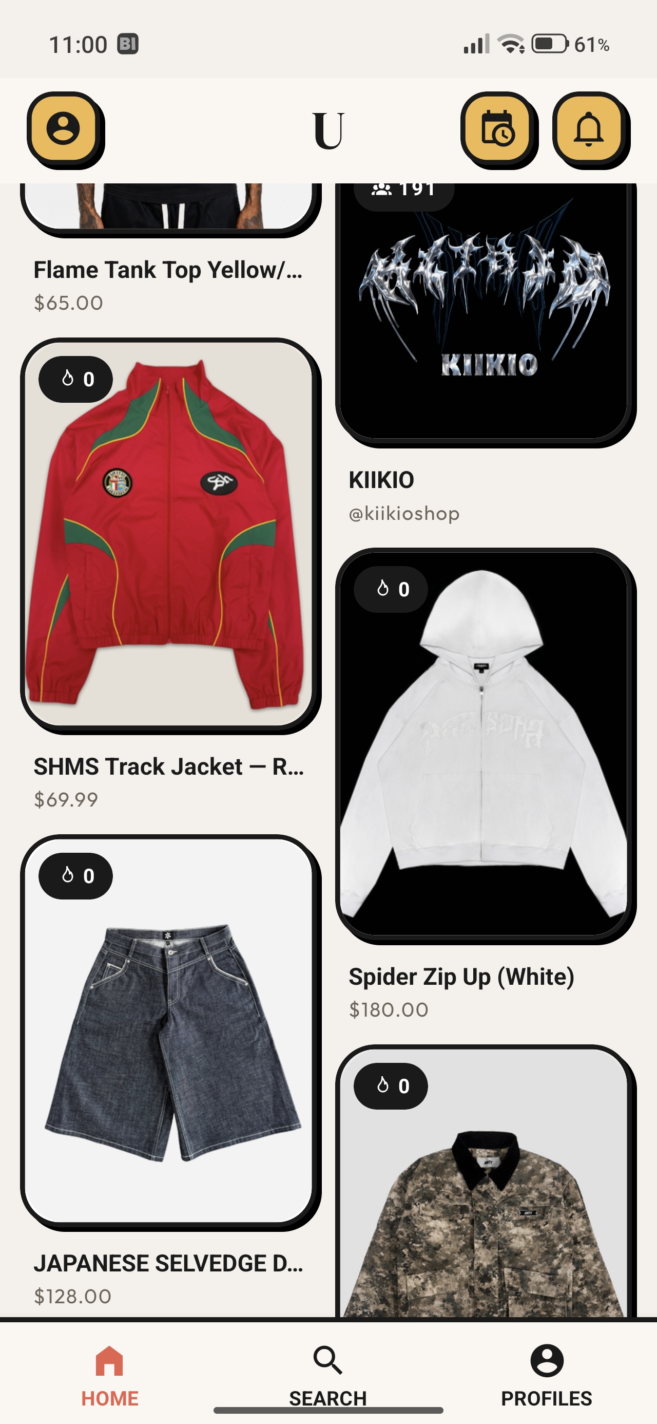 UNFOUND feed — independent streetwear drops with 120 seconds early access